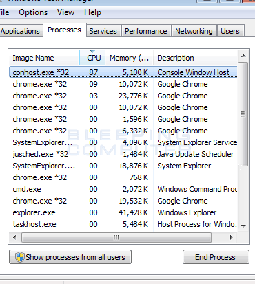 Console Window Host (conhost.exe) のCPU使用率が高い原因と解決策