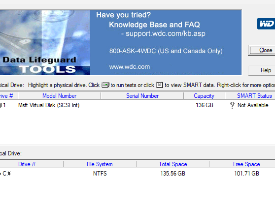 Data Lifeguard Diagnostic for Windowsの使い方
