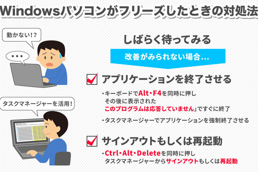 Windows が固まる原因と対処法！